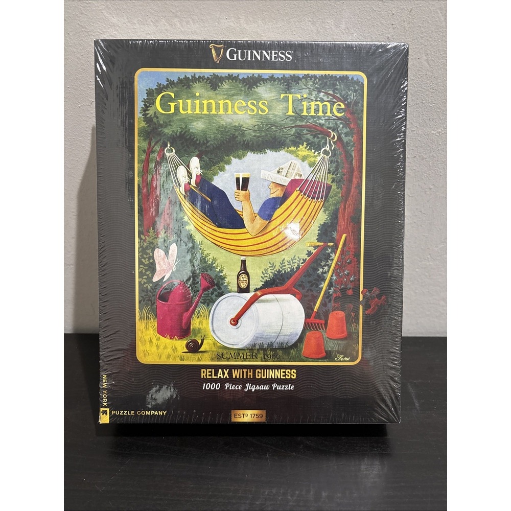 Guinness Time Jigsaw Puzzle, Relax with Guinness, 1000 pc puzzle New Sealed